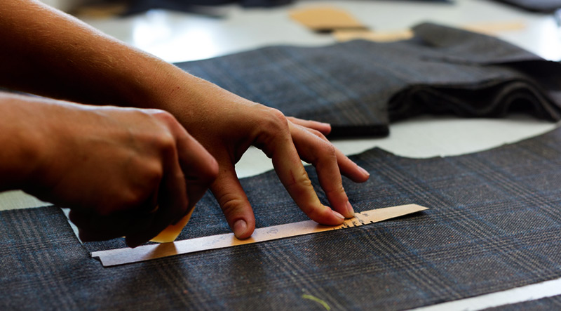 Designer crafting an piece of garment