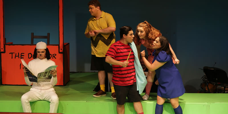 Students from the Theater program perform an on stage performance of Charlie Brown